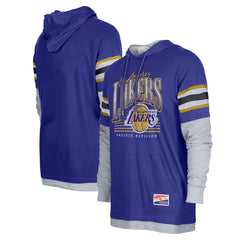 Los Angeles Lakers Layered Long Sleeve Hoodie T-Shirt Purple - NBA