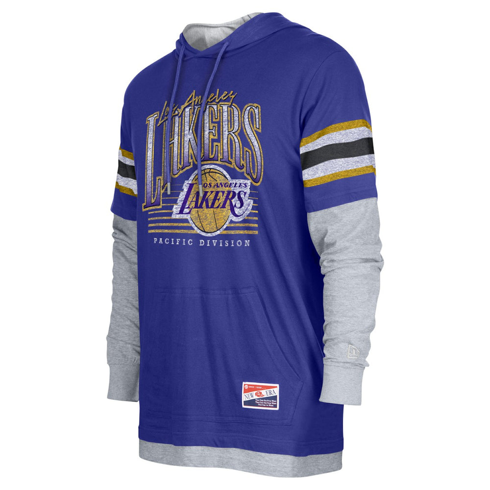 Los Angeles Lakers Layered Long Sleeve Hoodie T-Shirt Purple - NBA