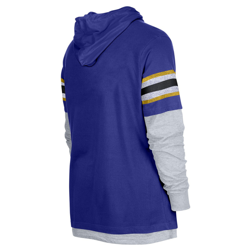 Los Angeles Lakers Layered Long Sleeve Hoodie T-Shirt Purple - NBA