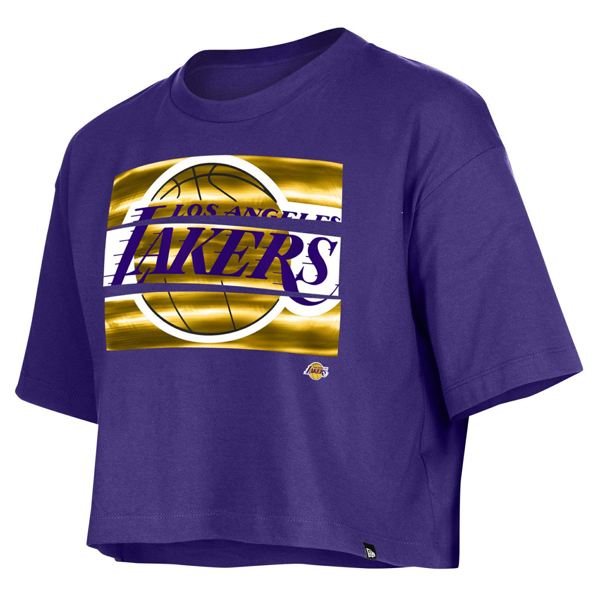 Los Angeles Lakers Women's Oversized Boxy Crop T-Shirt Purple - NBA