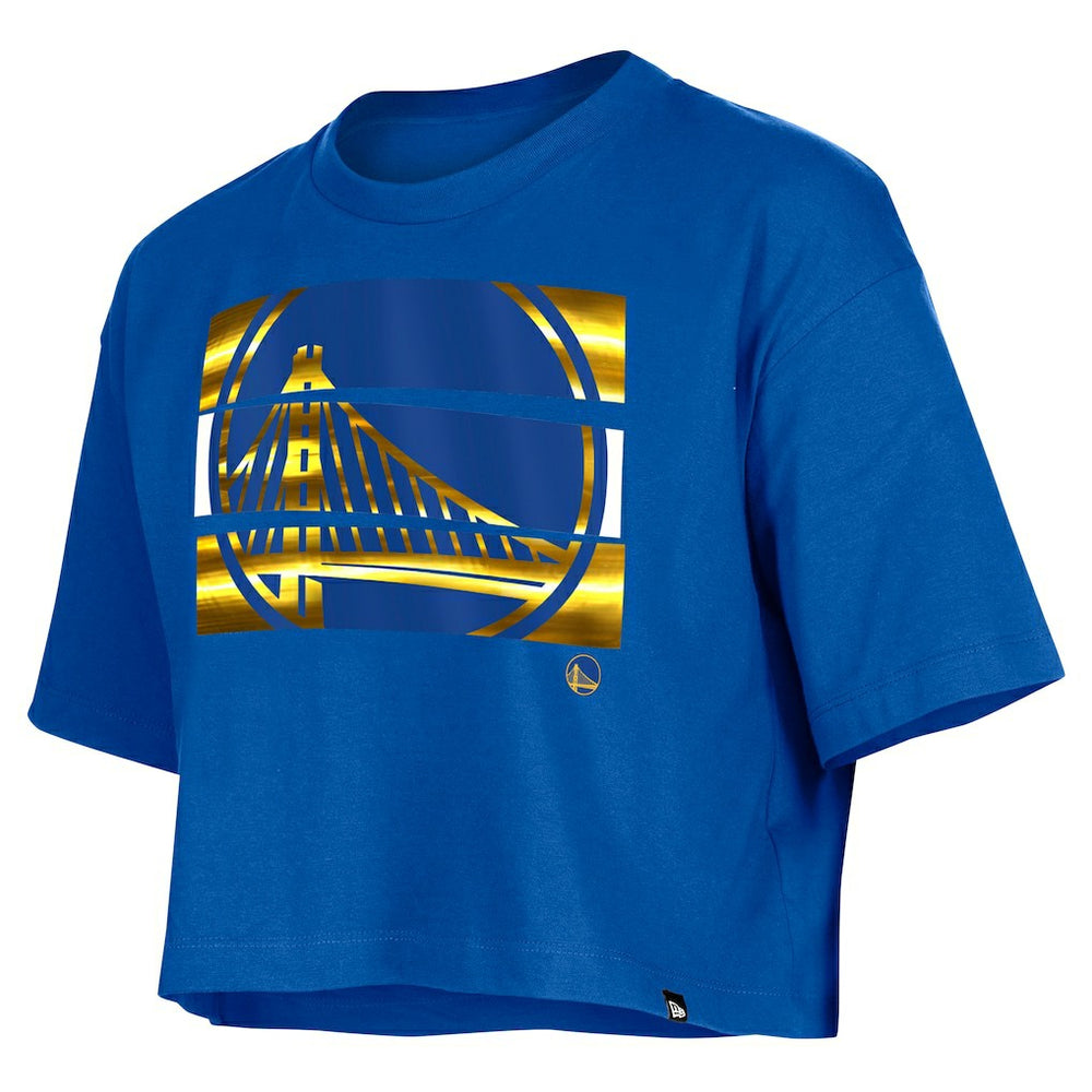 Golden State Warriors Women's Oversized Boxy Crop T-Shirt Royal - NBA