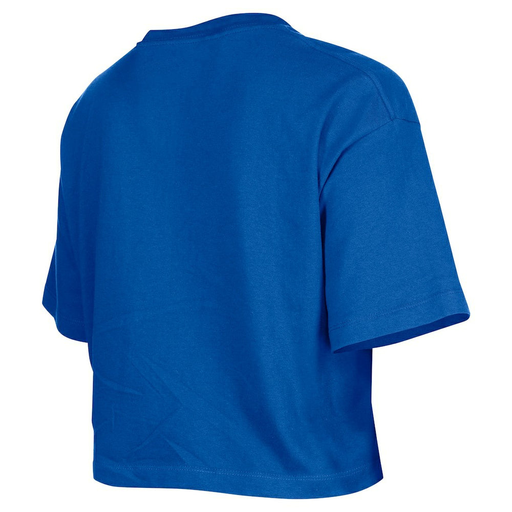Golden State Warriors Women's Oversized Boxy Crop T-Shirt Royal - NBA