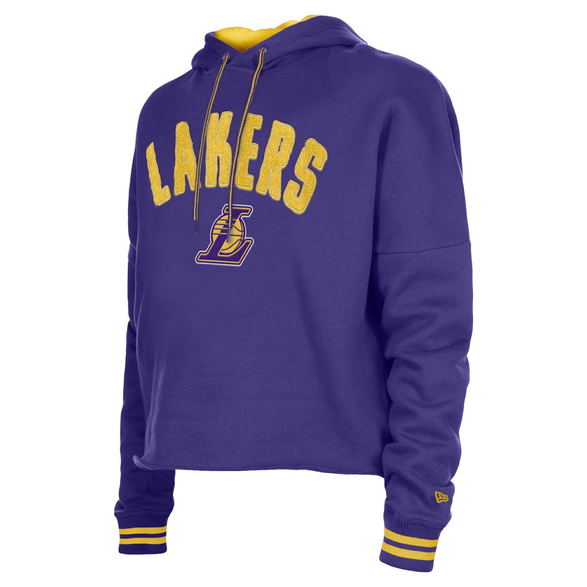 Los Angeles Lakers Women's Boxy Raw Edge Pullover Hoodie Purple - NBA