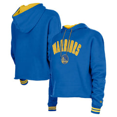 Golden State Warriors Women's Boxy Raw Edge Pullover Hoodie Royal - NBA