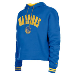 Golden State Warriors Women's Boxy Raw Edge Pullover Hoodie Royal - NBA