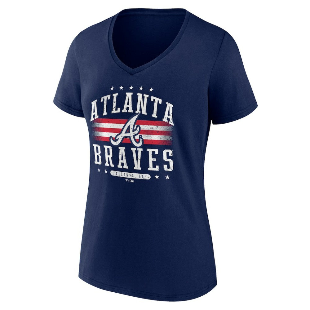 Atlanta Braves Women's Americana Team V-Neck T-Shirt - MLB