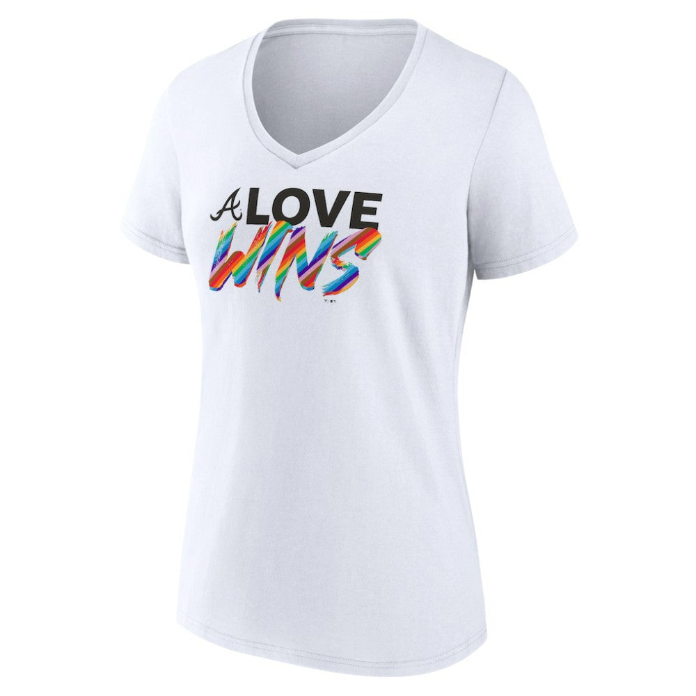Atlanta Braves Women's Love Wins V-Neck T-Shirt - MLB