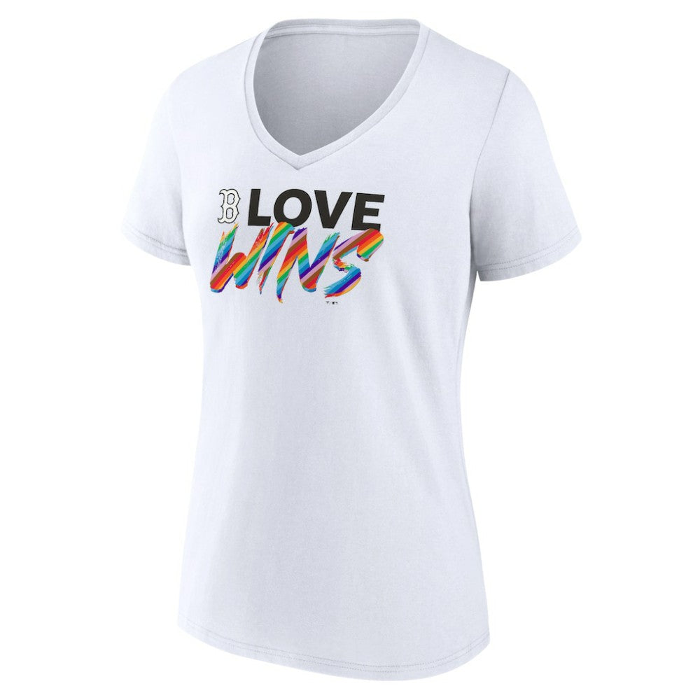 Boston Red Sox Women's Love Wins V-Neck T-Shirt - MLB