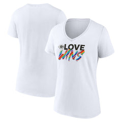 Cincinnati Reds Women's Love Wins V-Neck T-Shirt - MLB
