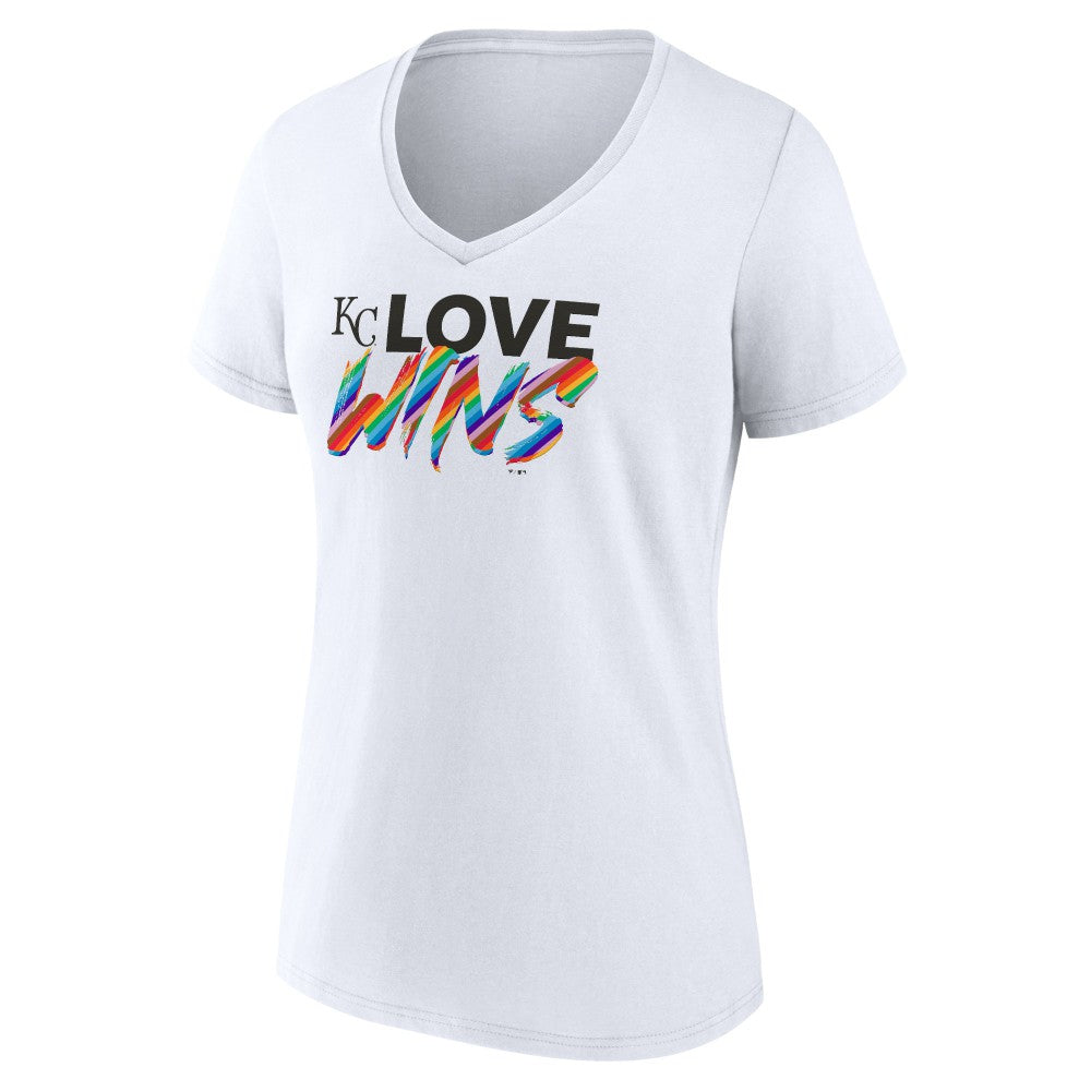 Kansas City Royals Women's Love Wins V-Neck T-Shirt - MLB
