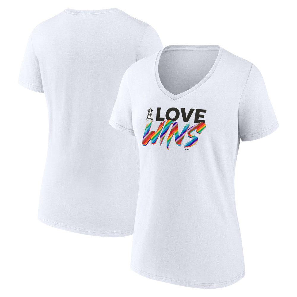 Los Angeles Angels Women's Love Wins V-Neck T-Shirt - MLB