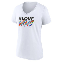 Miami Marlins Women's Love Wins V-Neck T-Shirt - MLB