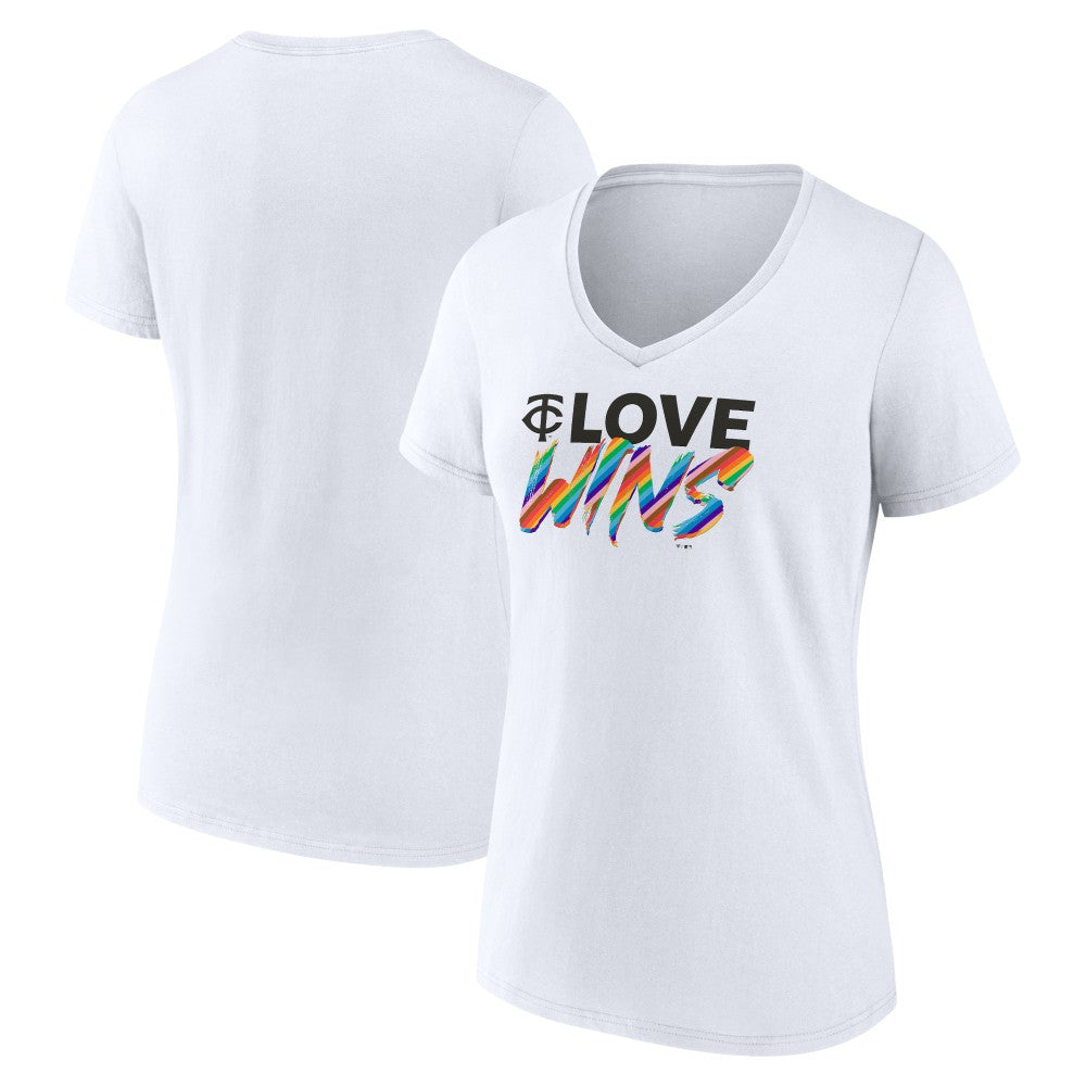 Minnesota Twins Women's Love Wins V-Neck T-Shirt - MLB