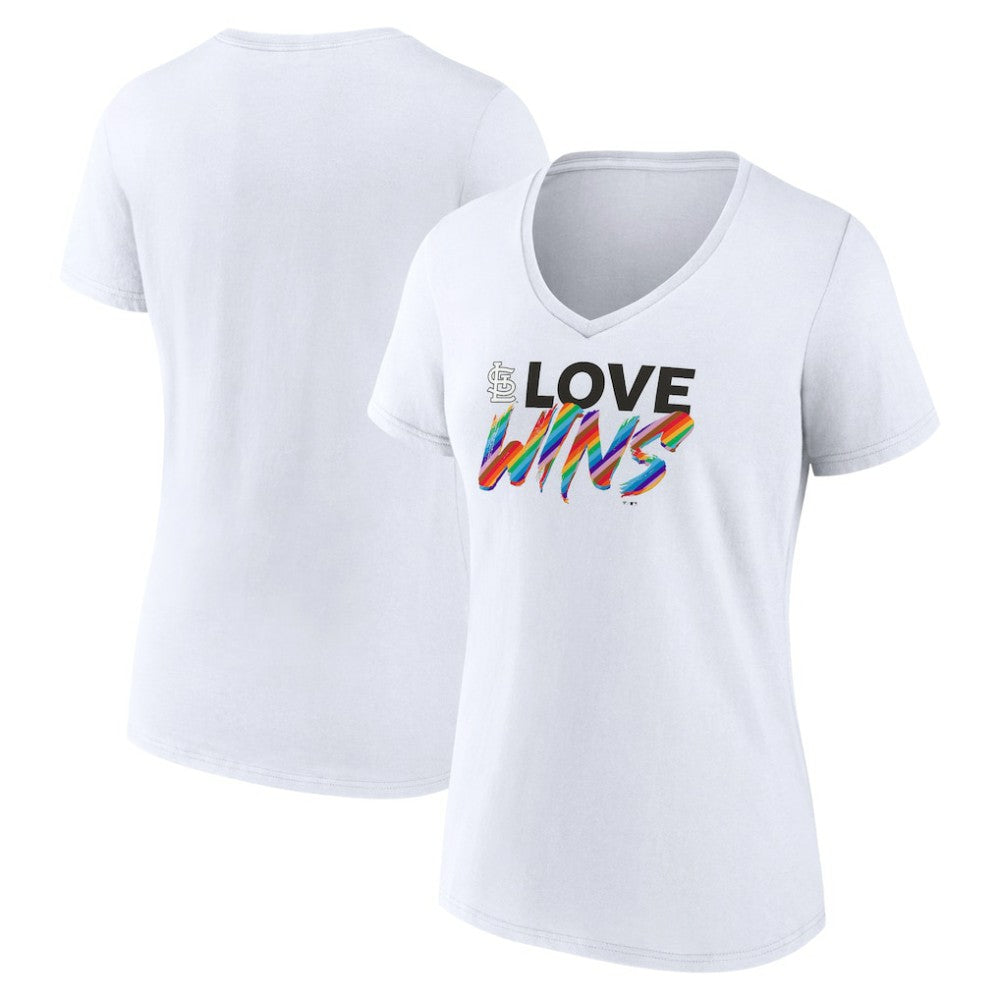 St. Louis Cardinals Women's Love Wins V-Neck T-Shirt - MLB