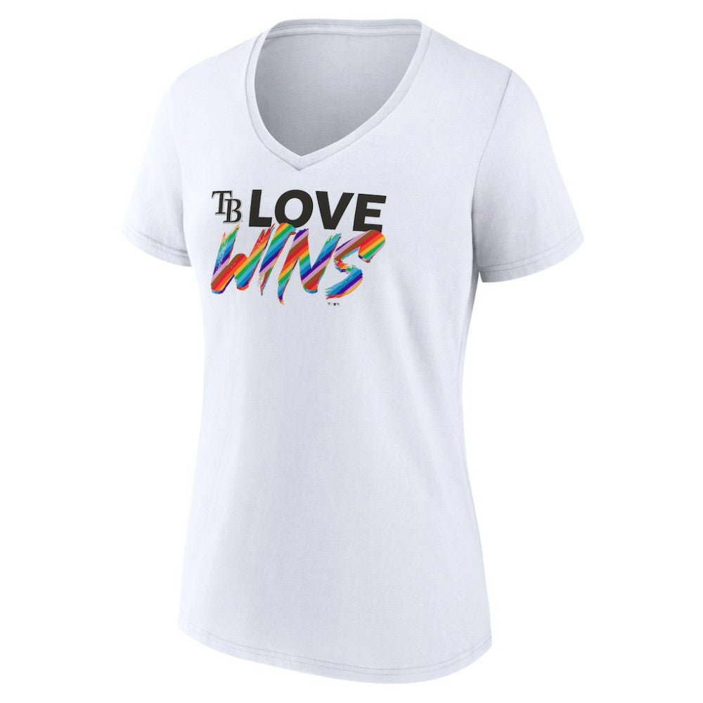 Tampa Bay Rays Women's Love Wins V-Neck T-Shirt - MLB