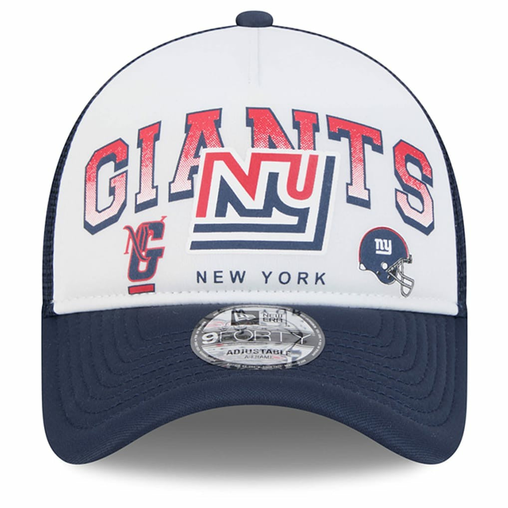 New York Giants New Era Retro Wordmark A-Frame 9FORTY Adjustable Hat White/Royal | NFL