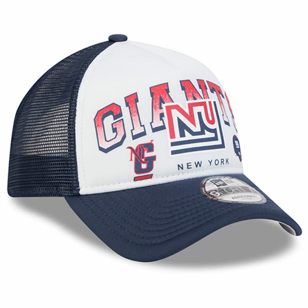 New York Giants New Era Retro Wordmark A-Frame 9FORTY Adjustable Hat White/Royal | NFL