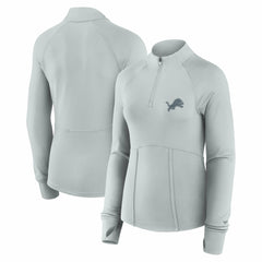 Detroit Lions Women's Elements Raglan Quarter-Zip Jacket Gray | Fanatics