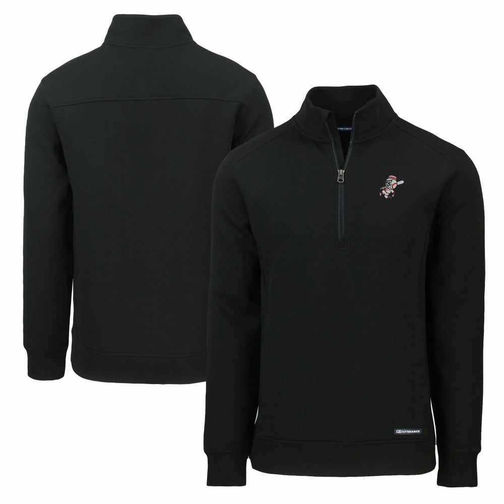 Cincinnati Reds Cutter & Buck Cooperstown Collection Roam Eco Recycled Quarter-Zip Pullover - MLB