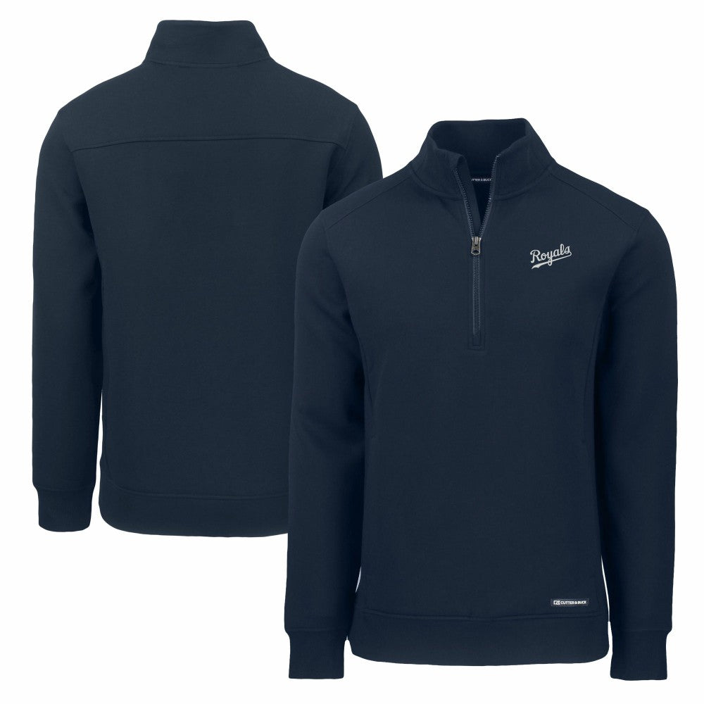 Kansas City Royals Cutter & Buck Cooperstown Collection Roam Eco Recycled Quarter-Zip Pullover - MLB