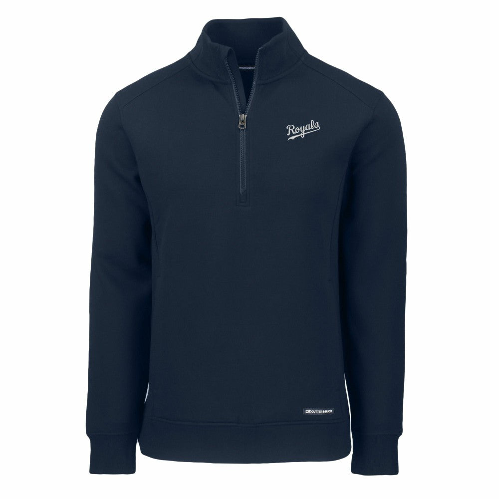 Kansas City Royals Cutter & Buck Cooperstown Collection Roam Eco Recycled Quarter-Zip Pullover - MLB