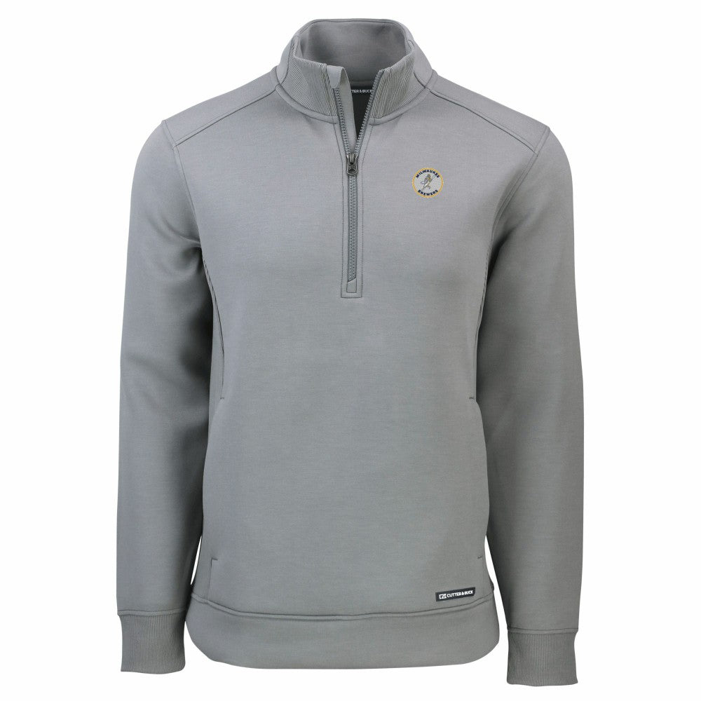 Milwaukee Brewers Cutter & Buck Cooperstown Collection Roam Eco Recycled Quarter-Zip Pullover - MLB