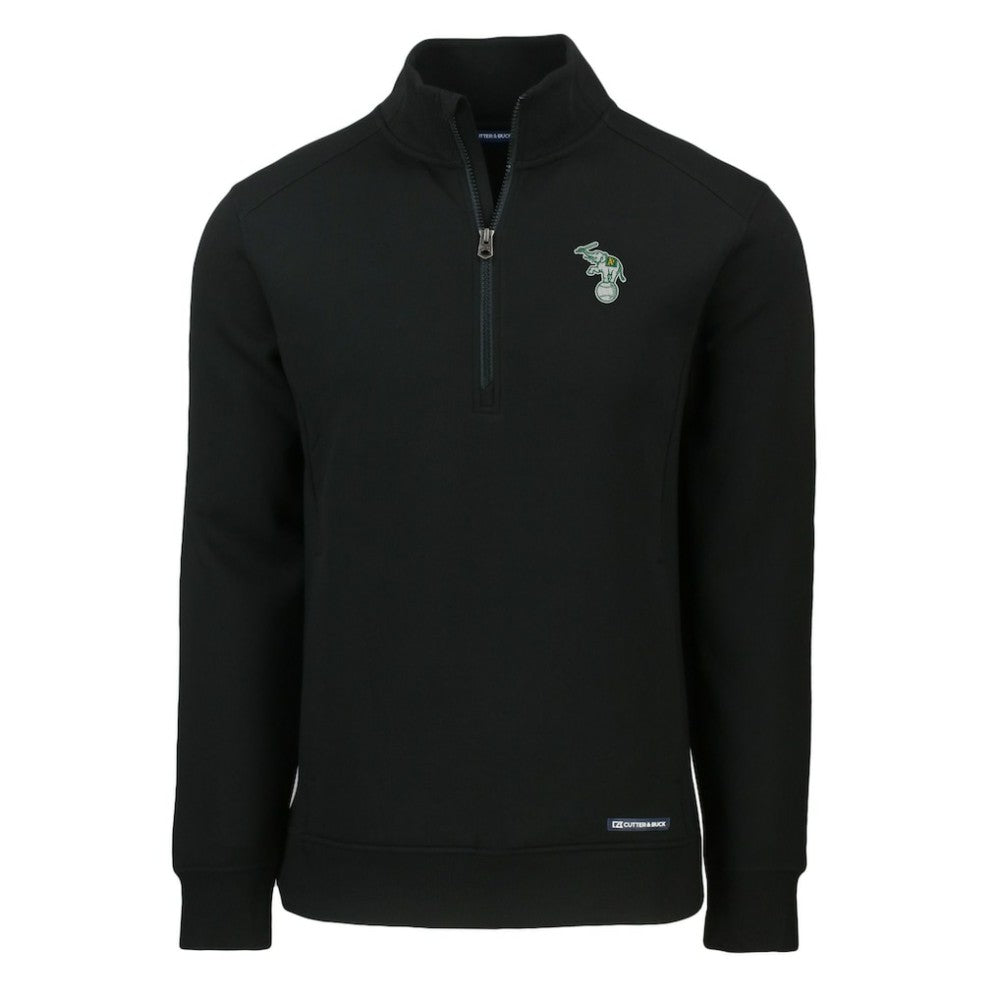 Athletics Cutter & Buck Cooperstown Collection Roam Eco Recycled Quarter-Zip Pullover - MLB
