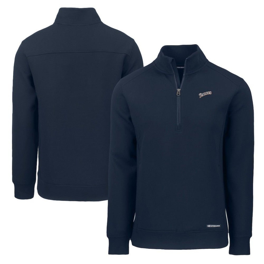 San Diego Padres Cutter & Buck Cooperstown Collection Roam Eco Recycled Quarter-Zip Pullover - MLB