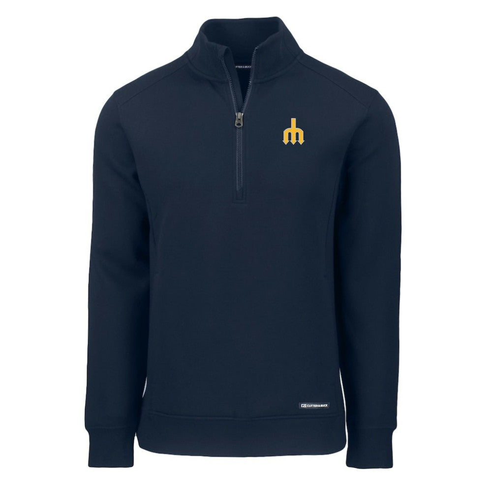 Seattle Mariners Cutter & Buck Cooperstown Collection Roam Eco Recycled Quarter-Zip Pullover - MLB