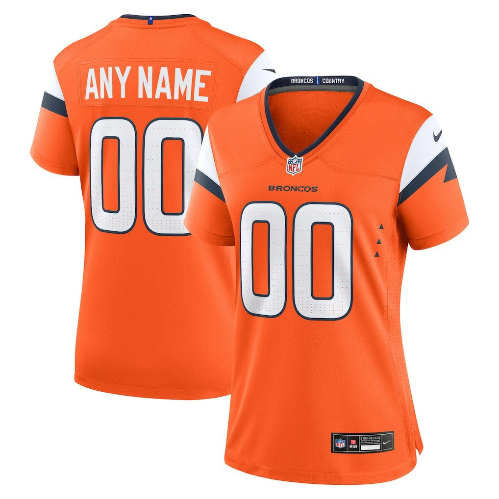 Denver Broncos Women's Mile High Collection Custom Game Jersey Orange | Nike for Sale
