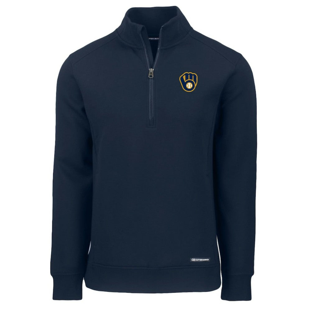 Milwaukee Brewers Cutter & Buck Roam Eco Recycled Quarter-Zip Pullover - MLB