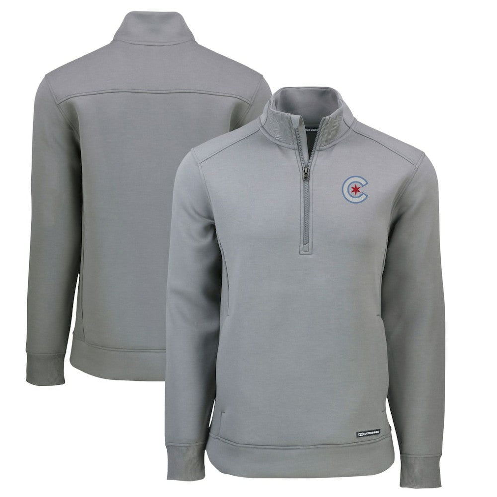 Chicago Cubs Cutter & Buck City Connect Roam Eco Recycled Quarter-Zip Pullover - MLB