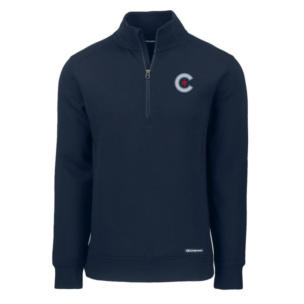 Chicago Cubs Cutter & Buck City Connect Roam Eco Recycled Quarter-Zip Pullover - MLB