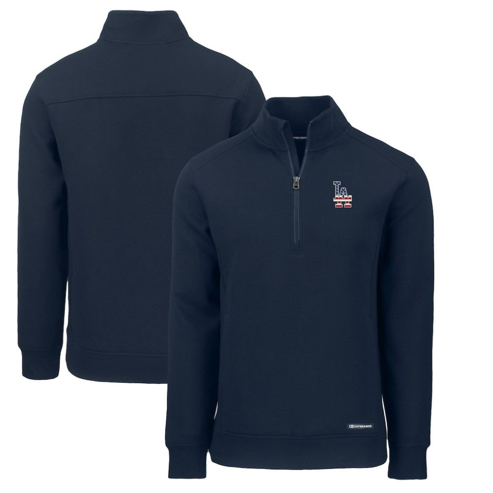 Los Angeles Dodgers Cutter & Buck Americana Roam Eco Recycled Quarter-Zip Sweatshirt - MLB