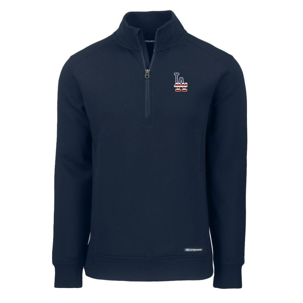 Los Angeles Dodgers Cutter & Buck Americana Roam Eco Recycled Quarter-Zip Sweatshirt - MLB
