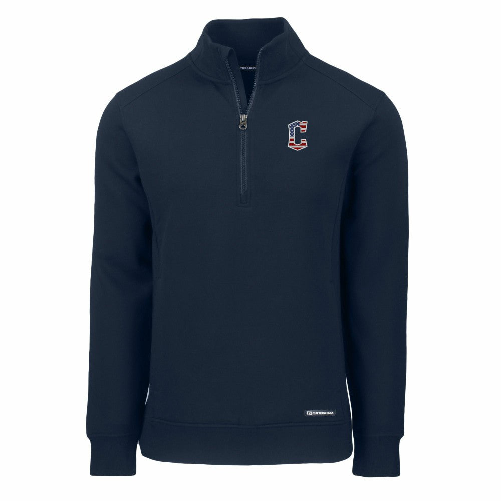 Cleveland Guardians Cutter & Buck Americana Roam Eco Recycled Quarter-Zip Sweatshirt - MLB