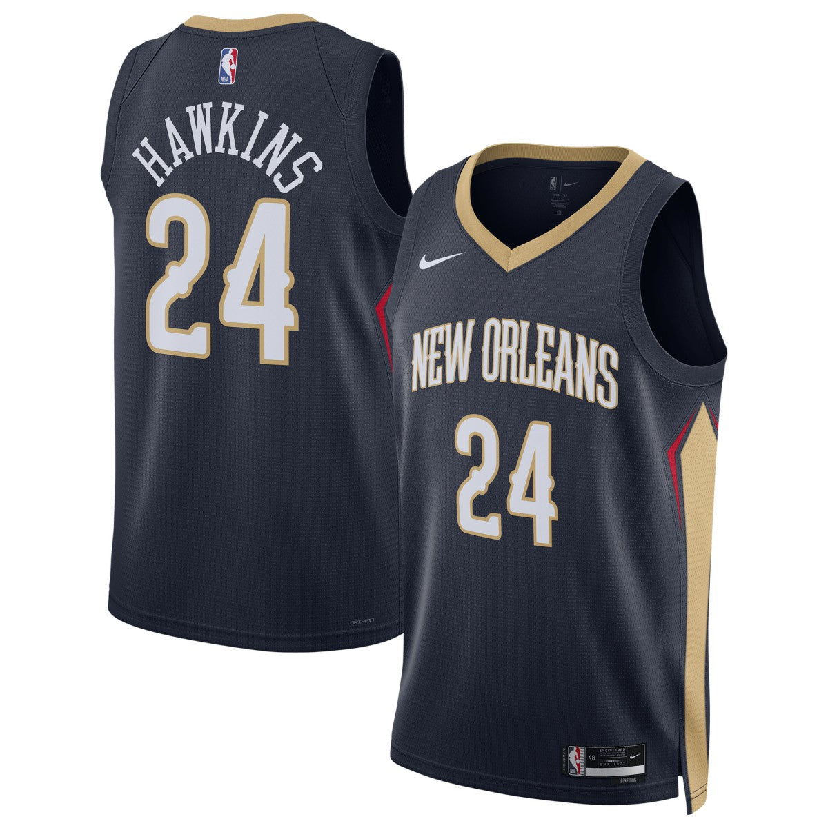 Jordan Hawkins New Orleans Pelicans Unisex Swingman Jersey Icon Edition Navy - NBA