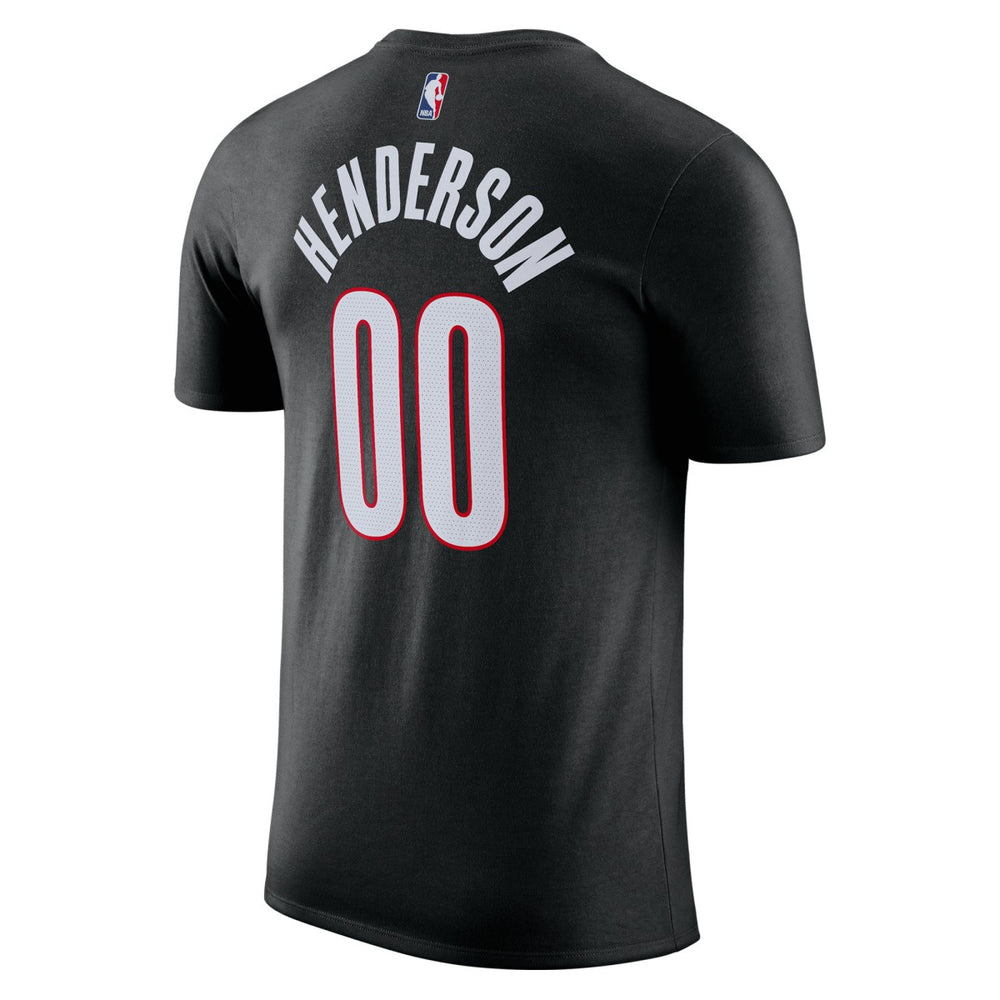 Scoot Henderson Portland Trail Blazers Icon Edition Name & Number T-Shirt Black - NBA