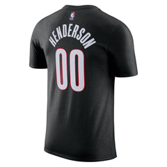 Scoot Henderson Portland Trail Blazers Icon Edition Name & Number T-Shirt Black - NBA