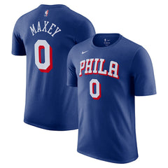 Tyrese Maxey Philadelphia 76ers Icon Edition Name & Number T-Shirt Royal - NBA