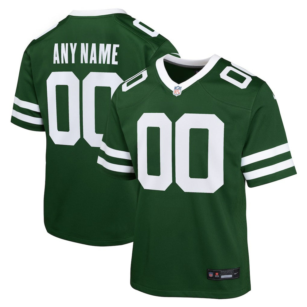 New York Jets Youth Custom Game Jersey Legacy Green | Nike for Sale