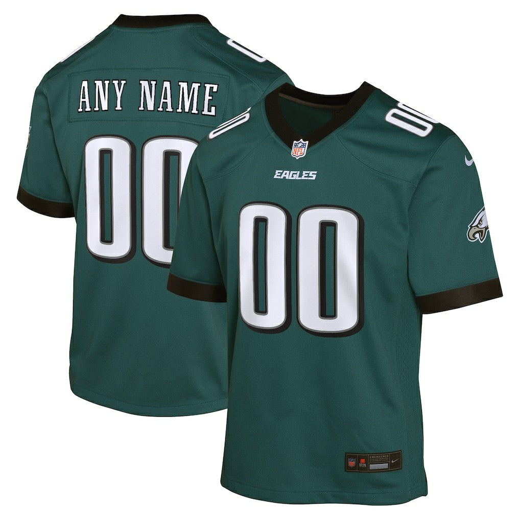 Philadelphia Eagles Youth Custom Game Jersey Midnight Green | Nike for Sale