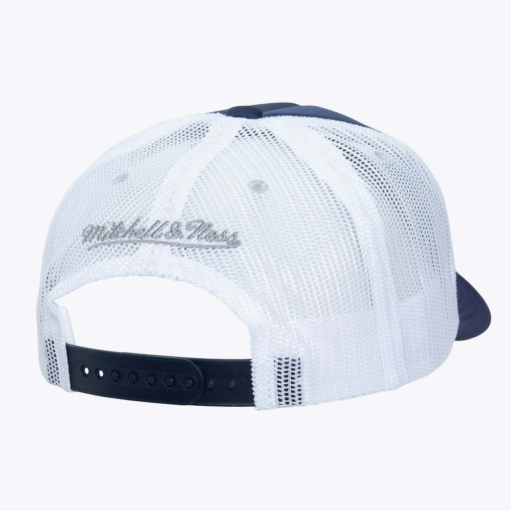 Dallas Cowboys Stripe Front Trucker Adjustable Hat Navy | Mitchell & Ness