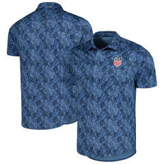 USMNT Antigua Resort Button-Up Shirt Navy - FIFA World CUP