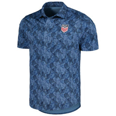 USMNT Antigua Resort Button-Up Shirt Navy - FIFA World CUP
