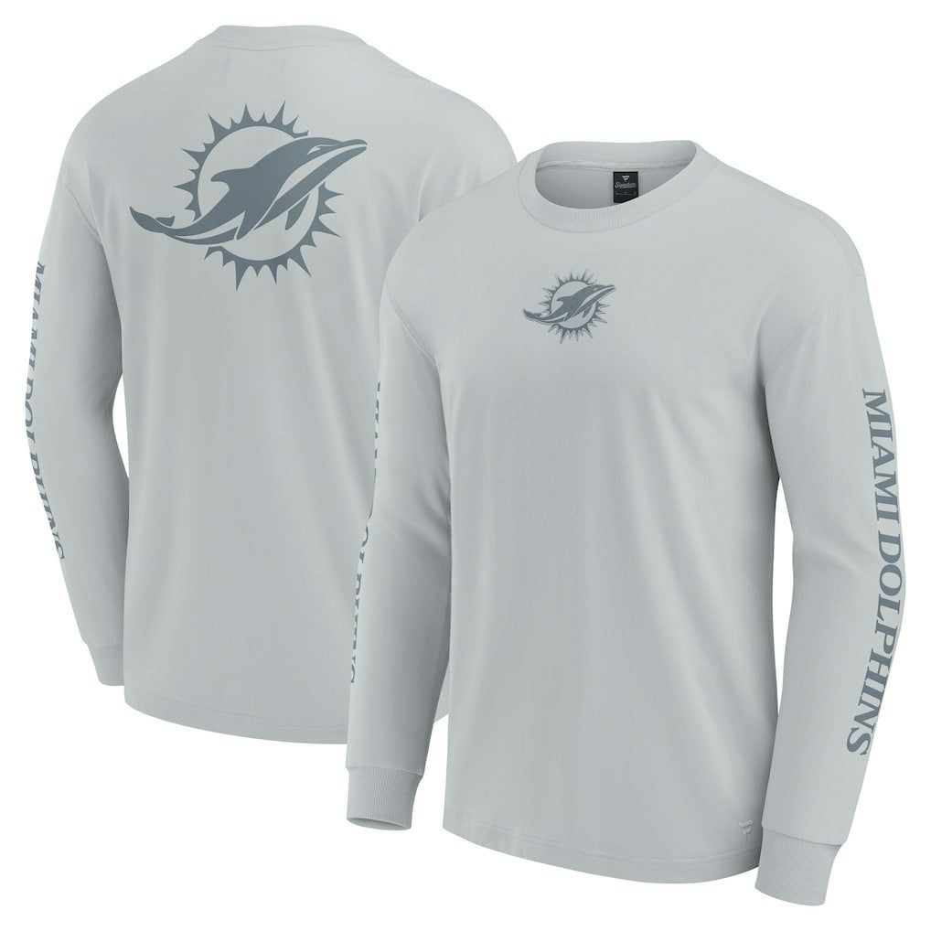 Miami Dolphins Unisex Elements Strive Long Sleeve T-Shirt Gray | Fanatics