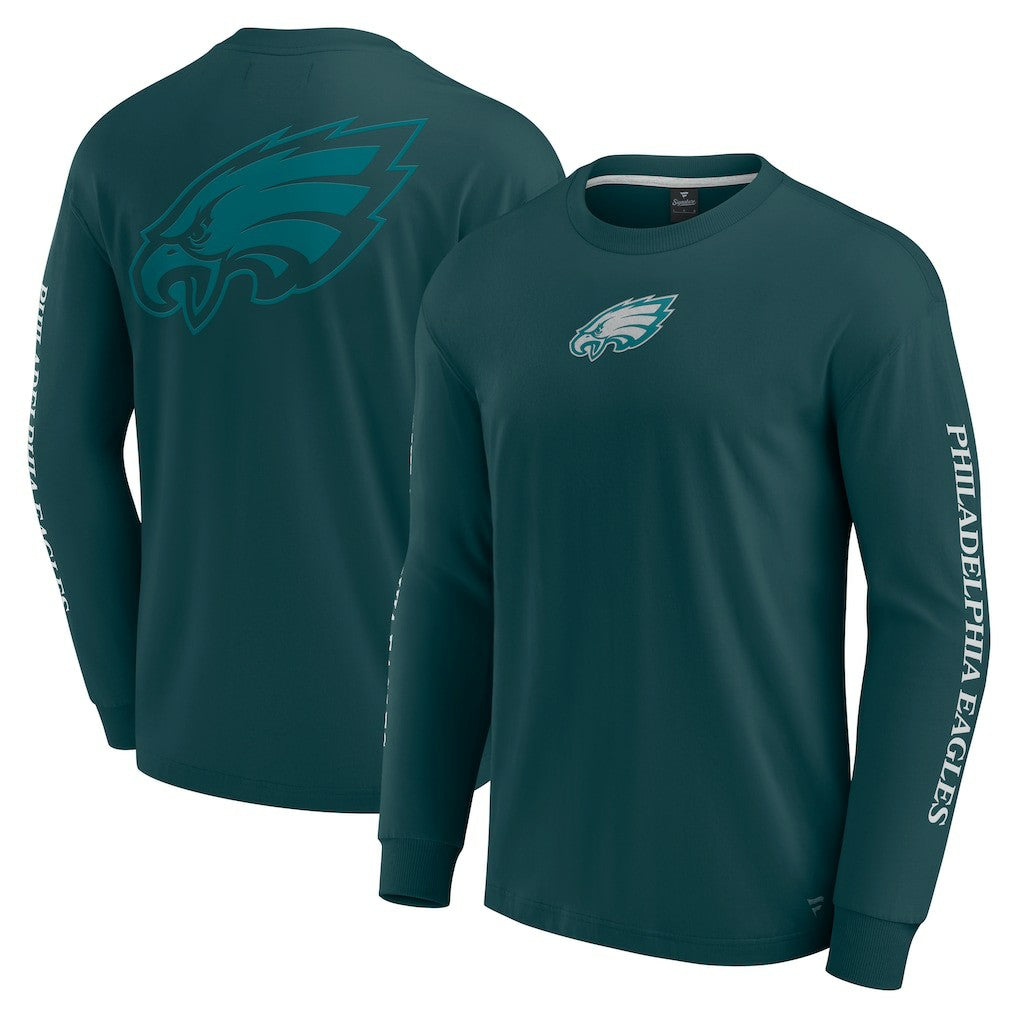 Philadelphia Eagles Unisex Elements Strive Long Sleeve T-Shirt Midnight Green | Fanatics