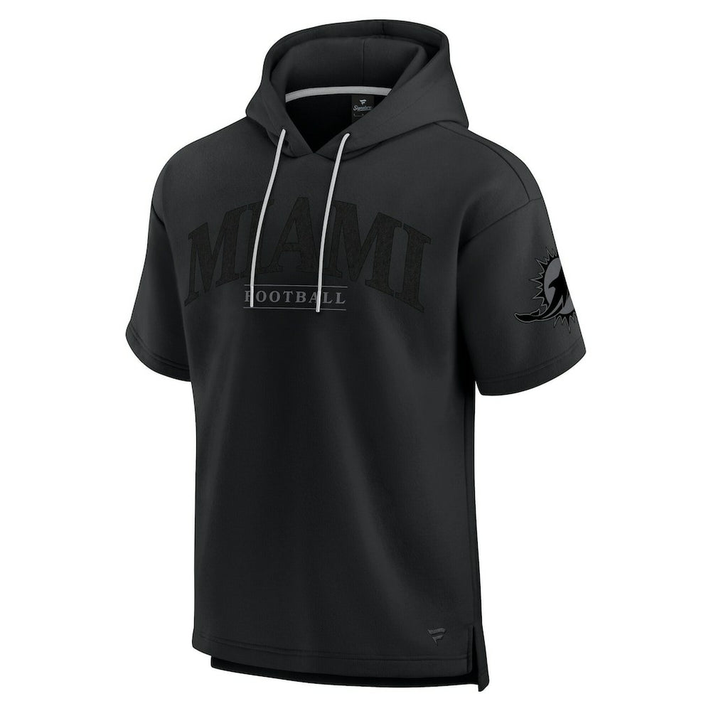 Miami Dolphins Unisex Elements Ready Short Sleeve Pullover Hoodie Black | Fanatics