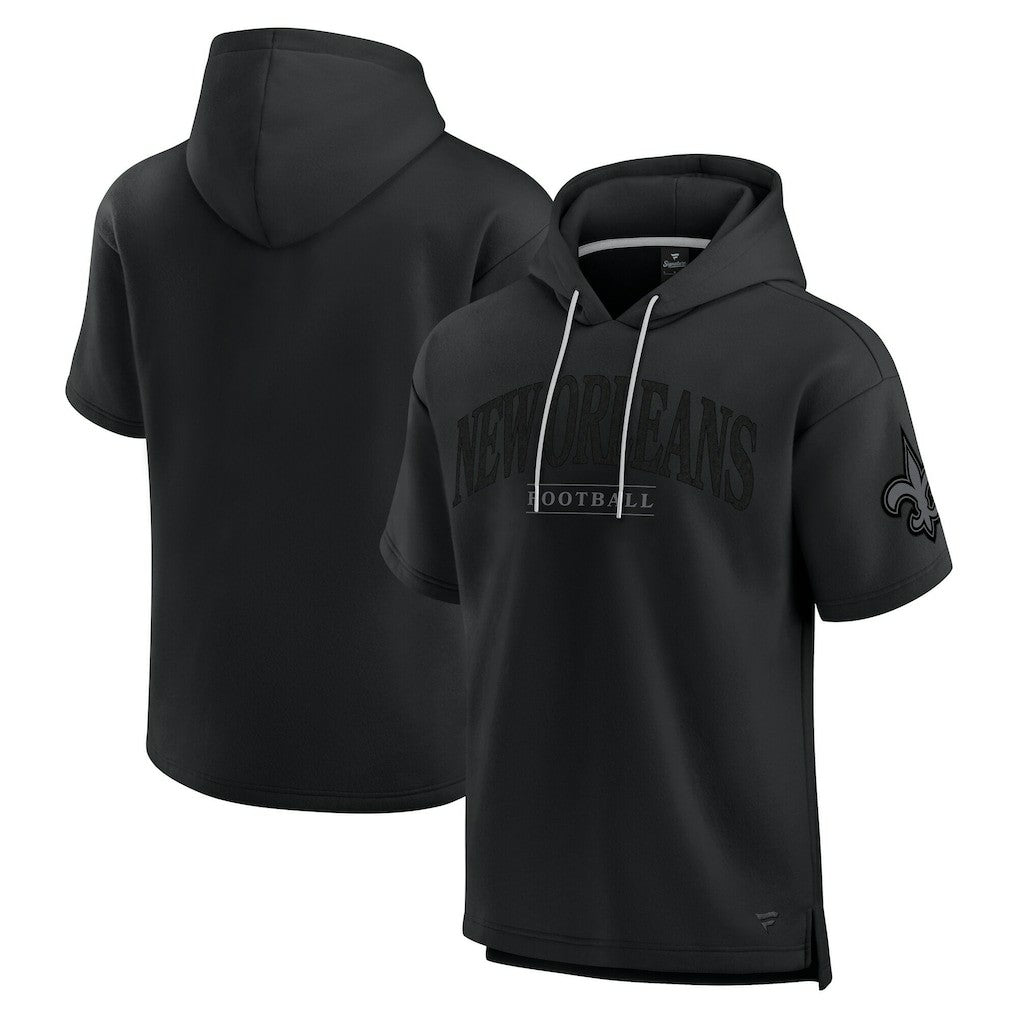 New Orleans Saints Unisex Elements Ready Short Sleeve Pullover Hoodie Black | Fanatics