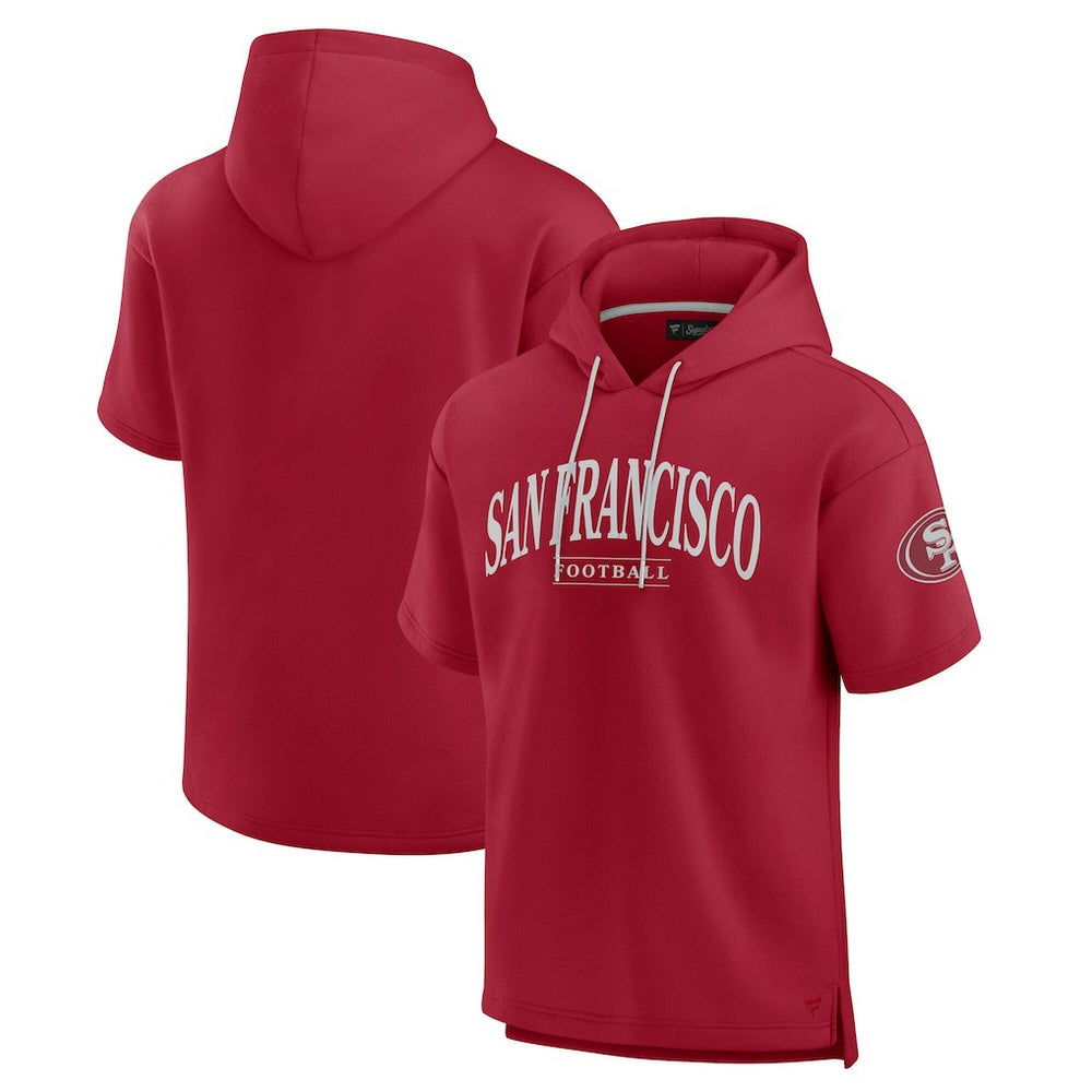 San Francisco 49ers Unisex Elements Ready Short Sleeve Pullover Hoodie Scarlet | Fanatics